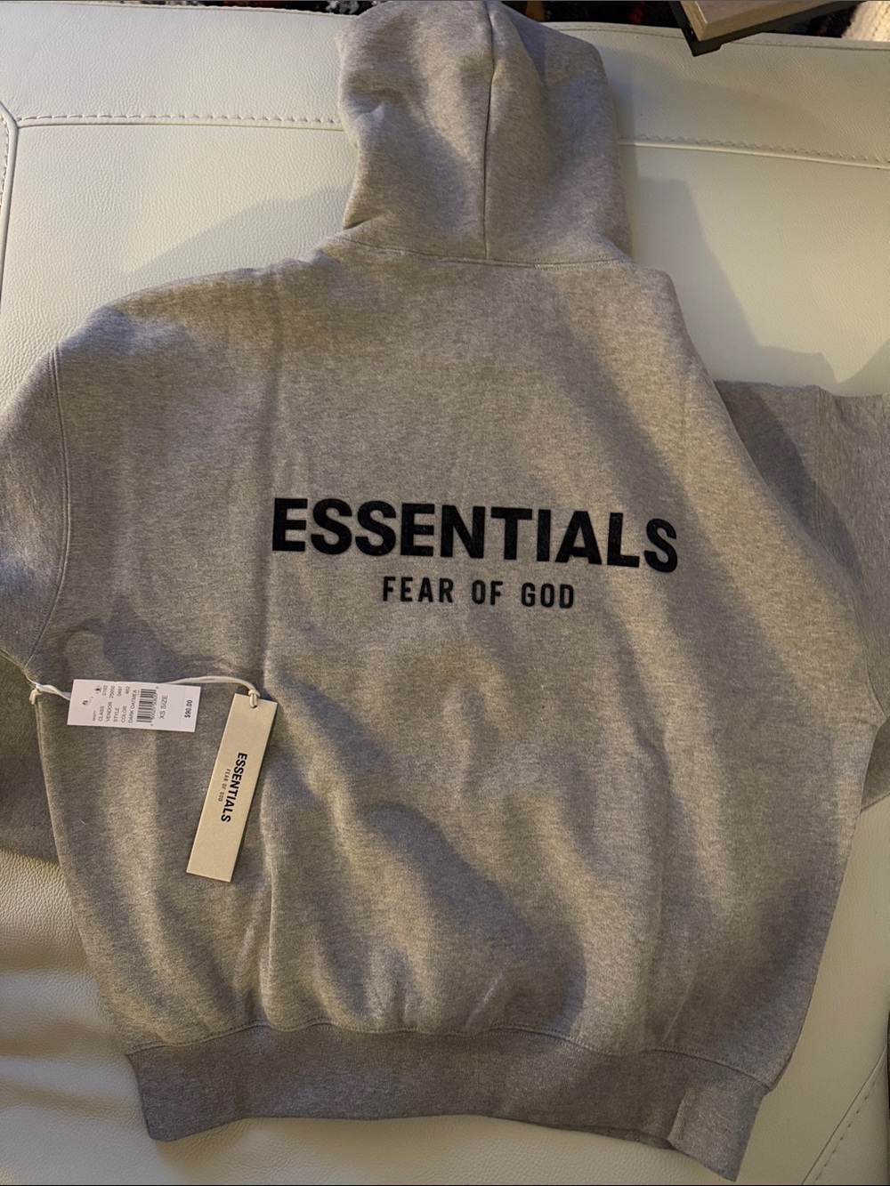 Essentials Grey Hoodie with Black Fear of God Logo - Picture 3 of 6